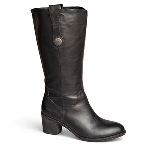 Kork-Ease Tall Pull-On Black Genuine Leather Boots with 3” Heel Size 10 NWOT